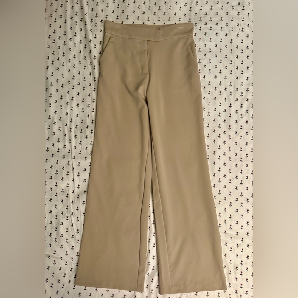 H&M Khaki Wide Leg Dress Pants Size 6 Like New